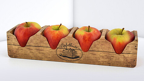 Braune Verpackung für Äpfel