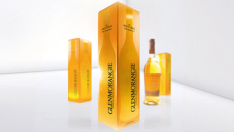 Orangene bedruckte Faltschachtel für Flasche