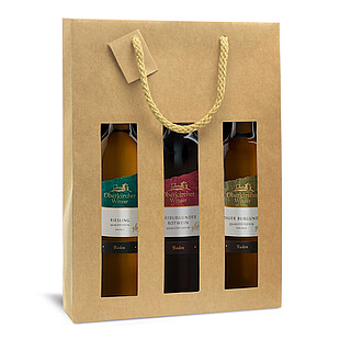 Tragetasche PURE line mit Sichtfenster Natur