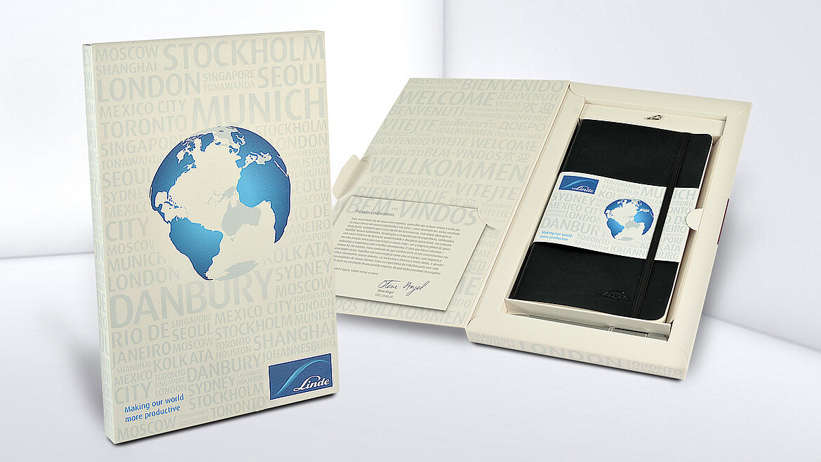 Schreibset in Verpackung zum Aufklappen