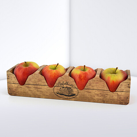 Braune Verpackung für Äpfel