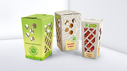 Hohe Faltschachtel mit Cut-Outs