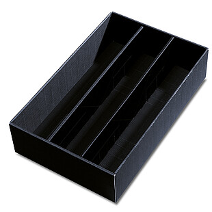 Geschenkkassetten-Unterteil Offene Welle Schwarz