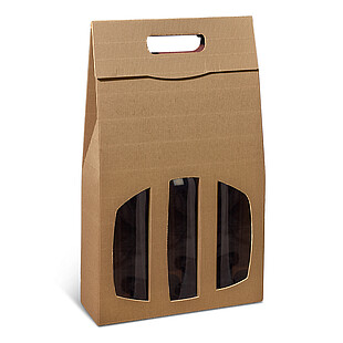 Tragekarton Offene Welle Natur