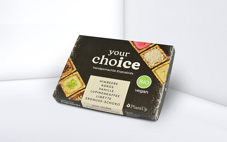 Handgemachte Eiskreationen von PlantUp Vegane Eispralinen von PlantUp