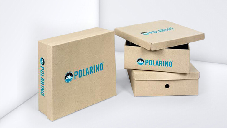 Bedruckte braune Kartons aus Graspapier