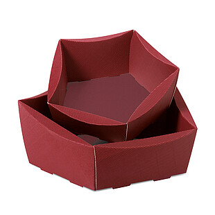 Präsentkorb Royal 5-eckig offene Welle Bordeaux