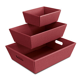 Präsentkorb 4-eckig Offene Welle Bordeaux